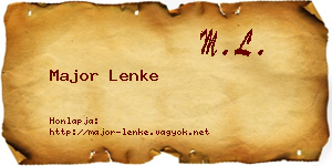 Major Lenke névjegykártya
